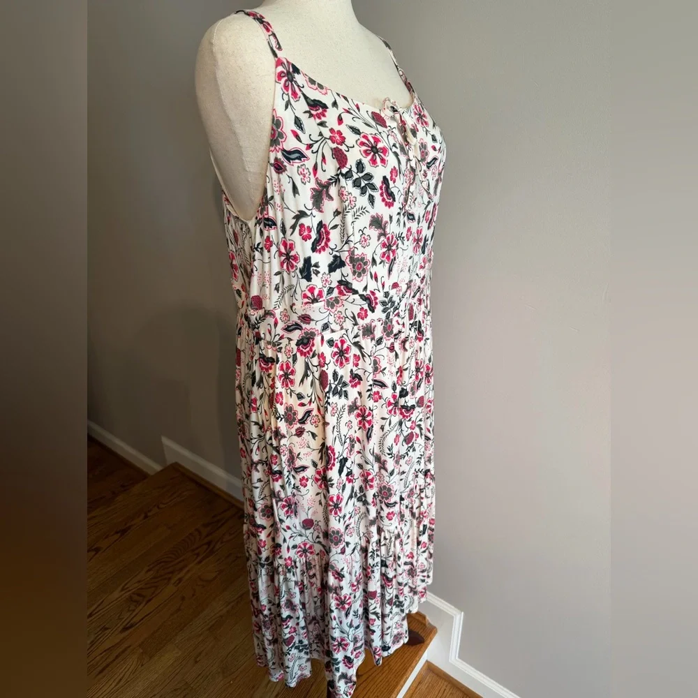NWT Torrid Supersoft Floral Ivory Tie Front Midi Dress -Torrid Size 3 (22-24,3X) - Picture 6 of 16